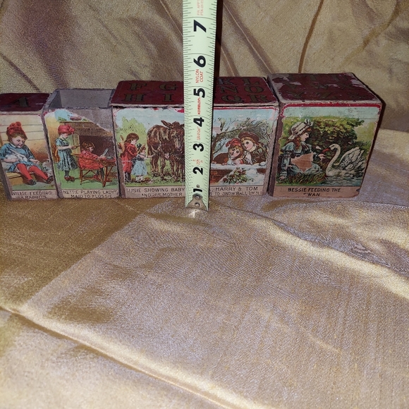 Vintage Litho antique stacking blocks - Picture 6 of 7